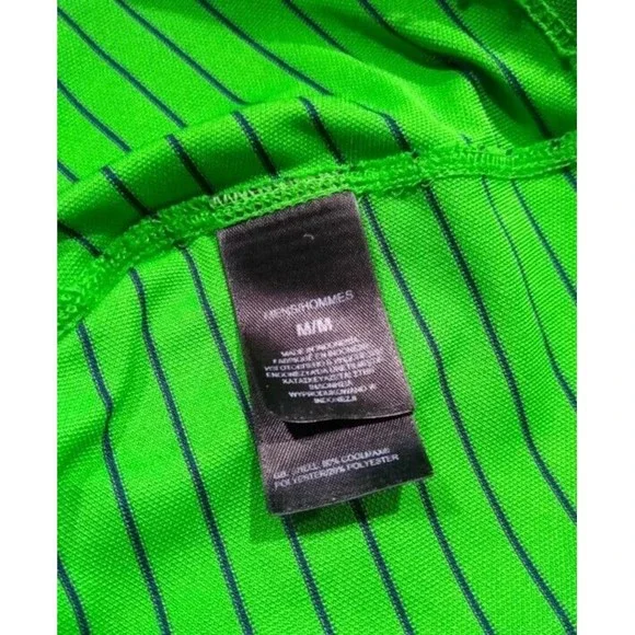 The North Face Mens Medium Green Striped Quarter Zip Short Sleeve Polo Shirt EUC - Picture 11 of 16